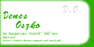 denes oszko business card